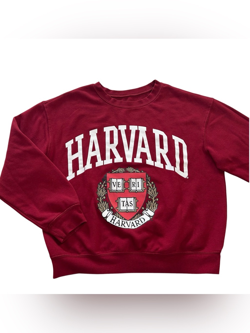 Harvard University Crimson Women’s AWAKE Cropped Crewneck Sweatshirt Red size L